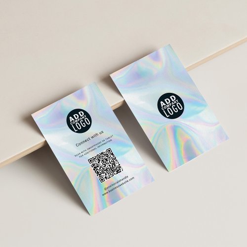 QR Code DIY and Business Logo Holographic Business Card