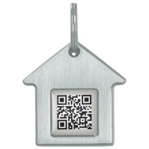 QR Code   Dog Cat Modern Gray Scan Me if Lost Pet ID Tag