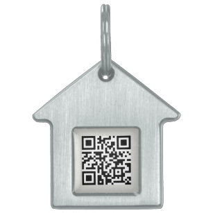QR Code   Dog Cat Modern Gray Scan Me if Lost Pet ID Tag
