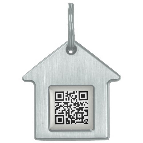 QR Code  Dog Cat Modern Gray Scan Me if Lost Pet ID Tag