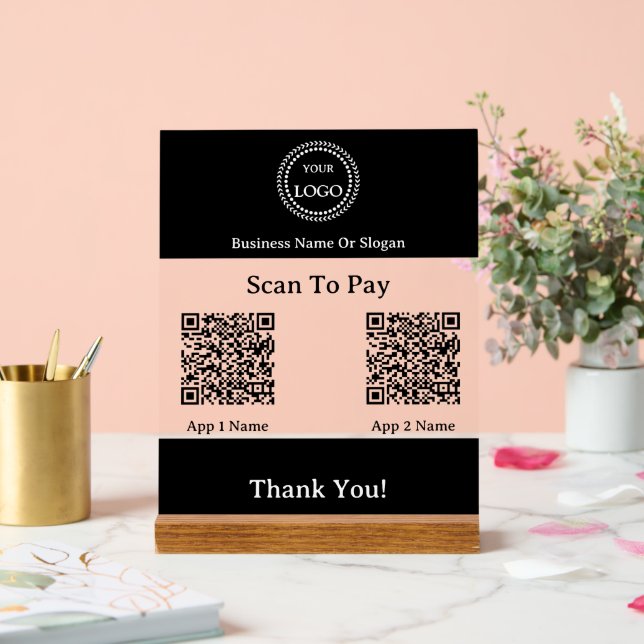 QR Code E-Wallet Payment By Mobile Digital Wallets Acrylic Sign (Wedding)