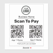 QR Code E-Wallet Payment By Mobile Digital Wallets Sticker | Zazzle