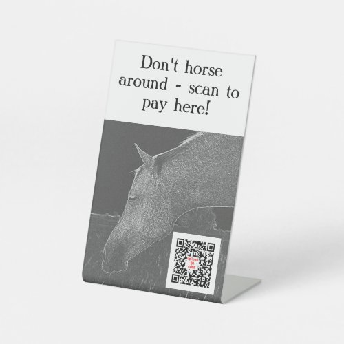 QR Code Electronic Scan To Pay Here Funny Gray Pedestal Sign