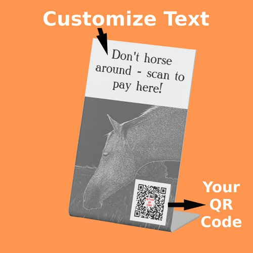 QR Code Electronic Scan To Pay Here Funny Gray Pedestal Sign
