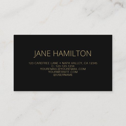 QR Code Elegant Black Gold Business Card | Zazzle