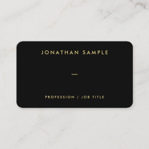 QR Code Elegant Black Gold Text Rounded Corner Business Card