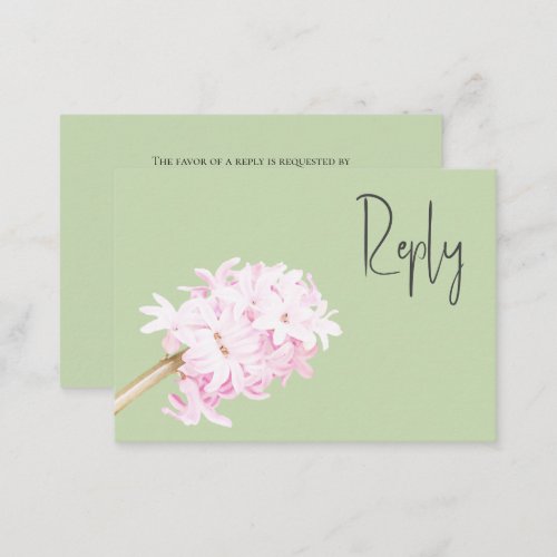 QR Code Elegant Blush Pink Sage Green Floral RSVP Enclosure Card