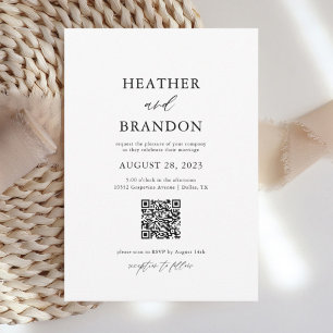 QR Code Elegant Calligraphy Wedding Invitation