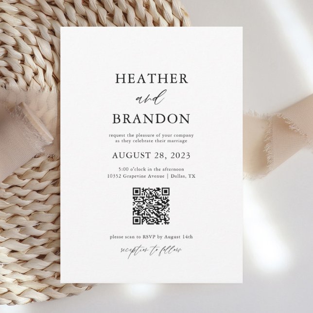 QR Code Elegant Calligraphy Wedding Invitation  (Creator Uploaded)