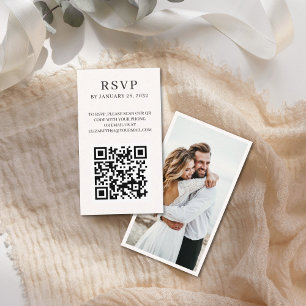 QR Code elegant chic photo online RSVP Enclosure Card