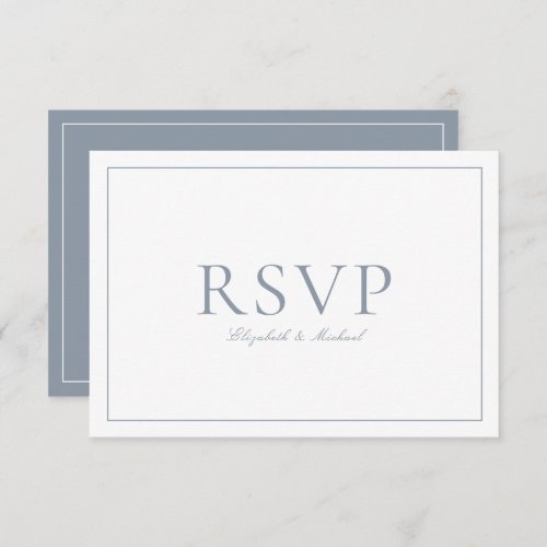 QR Code Elegant Dusty Blue Monogram Wedding RSVP