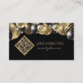 QR Code Elegant Glitter Balloons Business Card | Zazzle