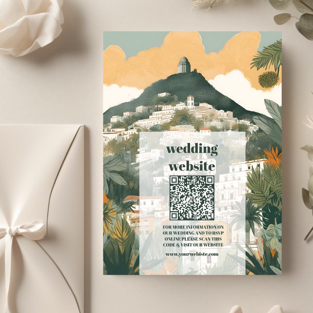 qr code Elegant Italy Capri Destination Wedding Enclosure Card (Creator Uploaded)