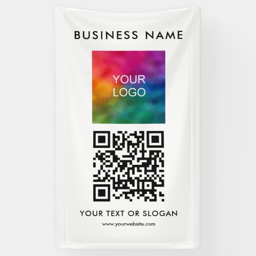 QR Code Elegant Modern Business Logo Here Vertical Banner