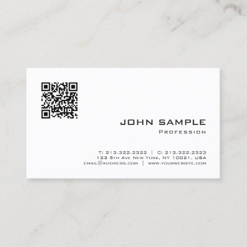 QR Code Elegant Modern Minimalist Template Business Card