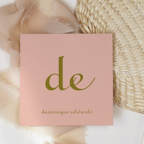 QR Code Elegant Modern Unique Pink Cosmetics  Square Business Card
