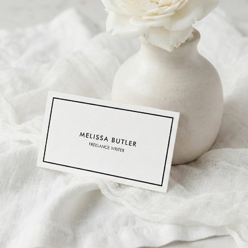 QR Code Elegant Professional Black And White Business Card