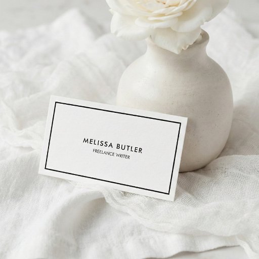 Customizable QR Code Elegant Professional Black And White Business Card