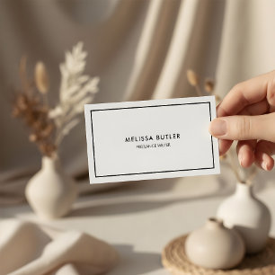 QR Code Elegant Professional Black And White Business Card