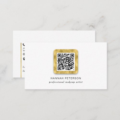 QR Code elegant trendy modern gold personal Business Card