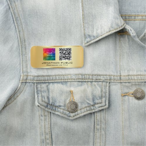 QR Code Employee Photo Or Business Logo Here Name Tag