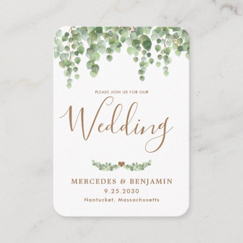 QR Code Eucalyptus Botanical Wedding Invitation