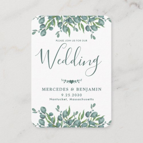 QR Code Eucalyptus Greenery Wedding Invitation