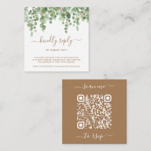 QR Code Eucalyptus Greenery Wedding Website RSVP Enclosure Card