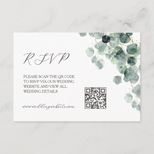 QR Code | Eucalyptus Leave Enclosure Card