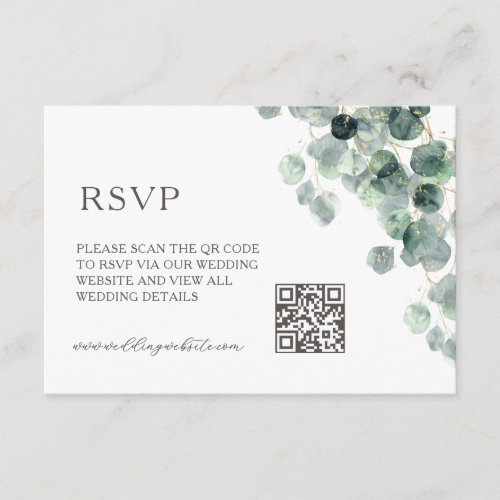 QR Code |  Eucalyptus Leave Enclosure Card
