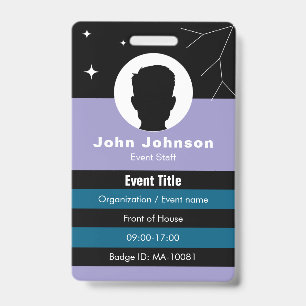 QR code event badge • Colored digital employee ID 