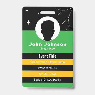 QR code event badge • Colored digital employee ID 