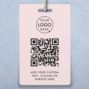 QR Code Event Badge   Digital Pink ID Card Badges