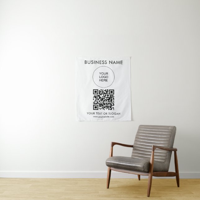 QR Code Event Seminar Party Logo Text Template Tapestry (In Situ)