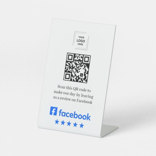 QR Code Facebook Review Pedestal Display Style Sig Sign