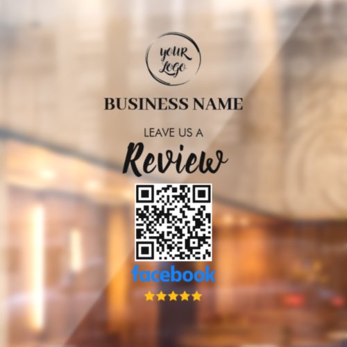 Qr Code Facebook Reviews Business Review Window Cling