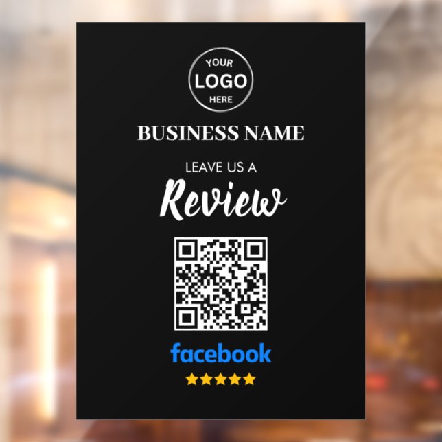 Qr Code Facebook Reviews Business Review Window Cling (Sheet 2)