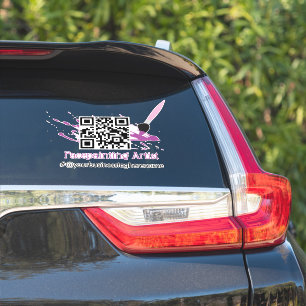 QR Code Facepainter Business Name Car Decal