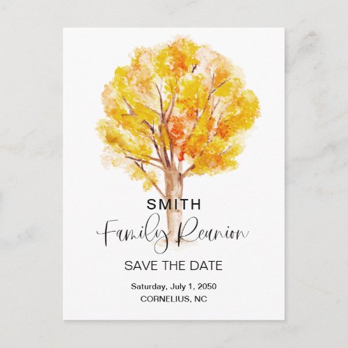 QR Code Family Tree Fall Reunion Save the Date Invitation Postcard