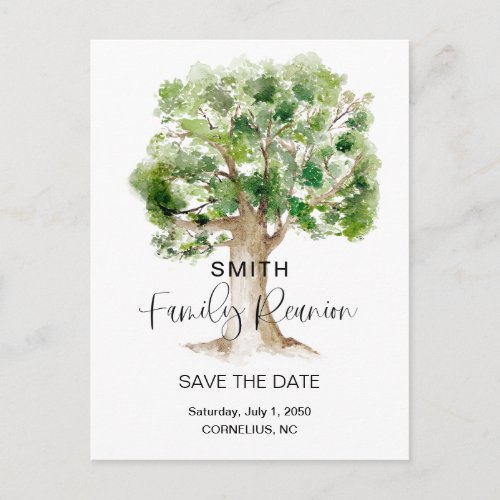 QR Code Family Tree Reunion Save the Date Invitation Postcard