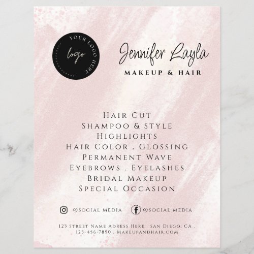 QR Code  Feminine Abstract Blush Pink Beauty Boho Flyer