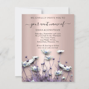 QR CODE Floral Meadow Wildflower Purple Rose