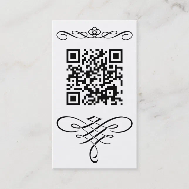 QR code flourish Business Card | Zazzle