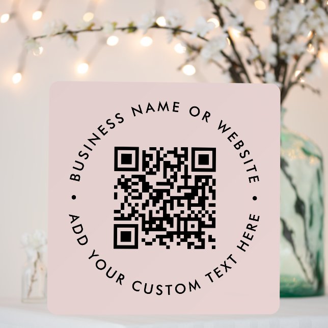 QR Code Foam Board | Business Feminine Pink Sign (In Situ (Wedding))