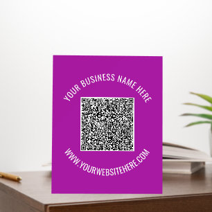 QR Code Foam Board Example Custom Text and Color