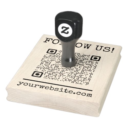 Qr Code Follow Us Website Business Promotional Rubber Stamp