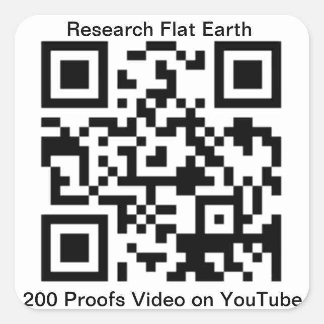 QR Code for 200 Proofs Earth is Flat by Eric Dubai Square Sticker (Front)