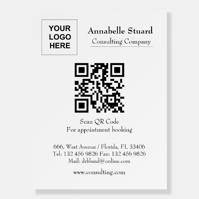 QR code for appointment booking Foam Board (Front)