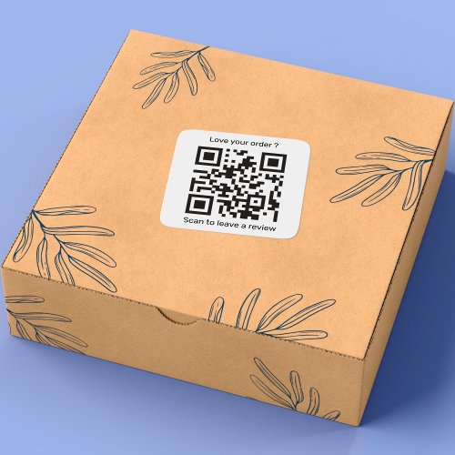 QR Code For Business Review Square Sticker