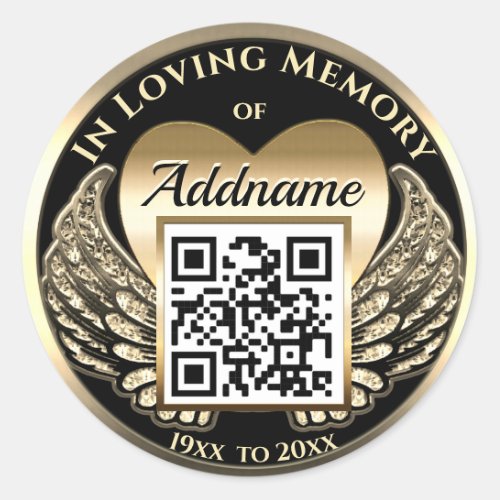 QR Code for Memorial Websites Funerals Obits Classic Round Sticker